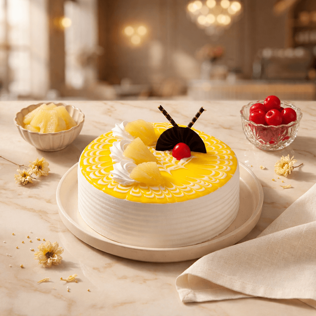 Pineapple Fresh Cream Cake - 500g